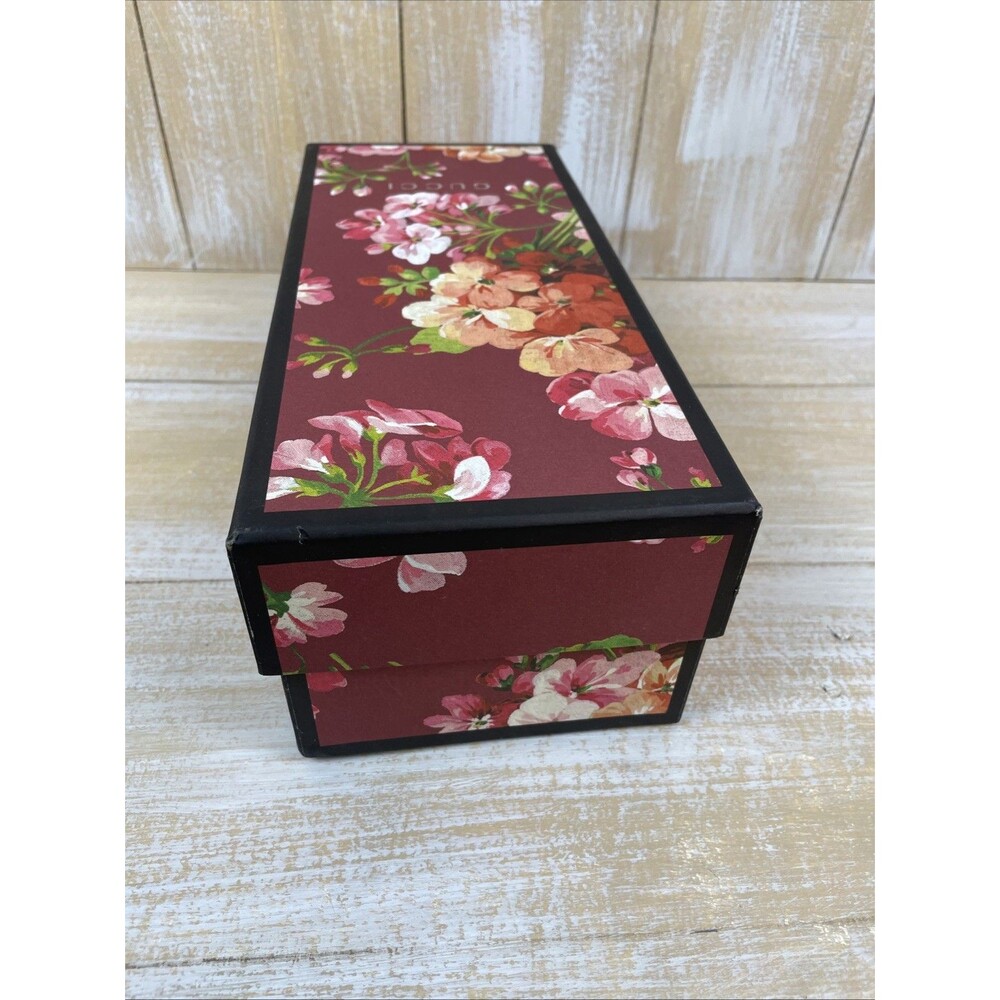 Gucci Floral Pink Blooms Accessories Storage Box 12.5 x 5.5 x 4.25 BOX ONLY - Picture 5 of 11